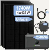 Growatt 1740W Balkonkraftwerke Growatt NOAH 2000 2048WH Batteriesysteme mit 800W Microinverter und 5M AC Kabel