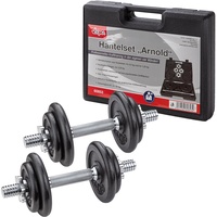 Hantelset, Hantelsatz Gusseisen, 2x 10 KG = 20 kg, im Koffer 4 Scheiben Home Gym