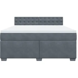 vidaXL Boxspringbett 180 x 200 cm Dunkelgrau