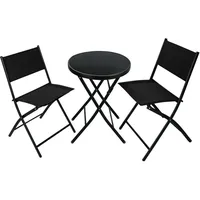 Tectake tectake® Bistro-Set, klappbar, für 2 Personen, UV-beständig, Tisch