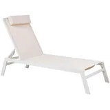Beliani Gartenliege Beige, Metall, 66x23x190 cm, Gartenmöbel, Gartenliegen