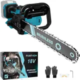 Akku Kettensäge 1000W 12 Zoll Elektro-Kettensäge baumsäge für Makita 18V (Ohne Akkus), mit Sicherheitsschloss Automatischer Öler akkusäge Astsäge Elektrisch Handkettensäge für Gartenscheren Bäumen