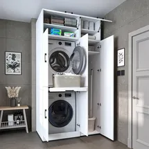 roomart Dora Waschmaschinenschrank 4 Farben 0 x 0 cm Weiß/Eiche/Anthrazit Eiche