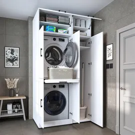 roomart Dora Waschmaschinenschrank 4 Farben 0 x 0 cm Weiß/Eiche/Anthrazit Eiche