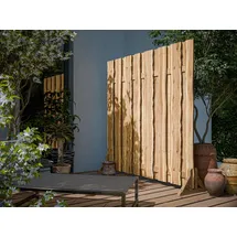 WOODTEX Sichtschutzzaun 180 x 180 cm Braun Holz 2 St.