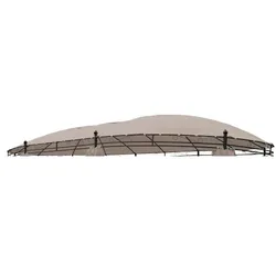 Lex Ersatzdach Pavillon oval 5,3 x 3,5m wasserdicht Gartenpavillon Dachhaube Outdoor taupe : Taupe