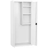 Proregal Putzmittelschrank AMEGO | HxBxT 180x60x40cm | 3x Fachboden | Weiß-Weiß