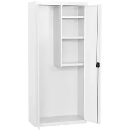 Proregal Putzmittelschrank AMEGO | HxBxT 180x60x40cm | 3x Fachboden | Weiß-Weiß