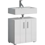 trendteam Waschbeckenunterschrank Wons Weiß Hochglanz 60 cm