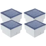 LED Pflasterstein 4 Stück 10x10x7cm 230V IP67 Einbauleuchte Befahrbar Wasserdicht Warmweiß