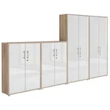 moebel-dich-auf Aktenschrank OFFICE EDITION (Set 54, 2x Aktenschrank niedrig + 2x Aktenschrank hoch) abschließbar, Metallgriffe beige
