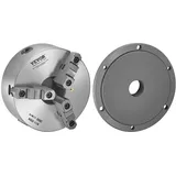 Vevor 3-Backen-Drehfutter, φ200 mm, Spannfutter mit 57,15-mm-8-Gewinde-Trägerplatte, 4-200 mm Spannbereich mit T-Schlüsselschrauben, HT300-Material, für Holz-Metall-Drehmaschinen