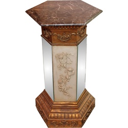 Casa Padrino Barock Säule Antik Gold / Braun  84 x 51 cm - Antik Stil Säule - Limited Edition
