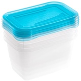 KEEEPER Frischhaltedosenset 4-teilig, 4 x 750 ml, 15,5 x 10,5 x 8,5 cm, Fredo Fresh, Blau