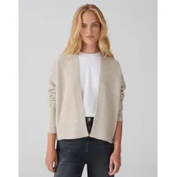 OPUS Cardigan aus reinem Hirschnubuk Modell DAMETTA Offwhite, 44