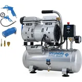 Hyundai Silent Kompressor SAC55751 SET (8 bar, 6L, tragbar, ÖLFREI, 59 dB, 550 W / 0.75 PS)