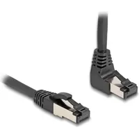 DeLock 80446 RJ45 Patchkabel CAT 8.1 S/FTP unten gewinkelt / gerade 2 m Schwarz