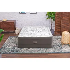 BESTWAY TriTech® Doppelluftbett Fashion FlockTM mit integrierter Elektropumpe 203 x 152 x 56 cm - Braun