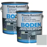Wilckens Farben Bodenversiegelung, Flüssig-Kunststoff 2x 5 L Bodenbeschichtung lichtgrau grau|schwarz