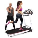 Miweba Sports Laufband HT1000F - bis 16 km/h - bis 6% Steigung - klappbar (Treadmill, Heimtrainer, Speedrunner, 16 Laufprogramme, Tablet Halterung, extra große Lauffläche), elektrisches Laufband mit Steigung für Zuhause weiß