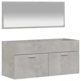 vidaXL Badschrank mit Spiegel 1-tlg. Betongrau