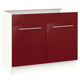 WIHO KÜCHEN Spülenschrank »Flexi2«, Breite 100 cm rot