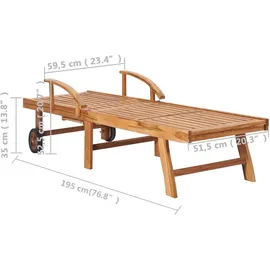vidaXL Sonnenliege 59 x 0 x 53 cm Beige