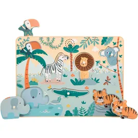 Small Foot Company Motorikbrett Setzpuzzle Tierlaute Safari transparent