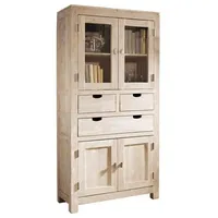 MASSIVMOEBEL24.DE Schrank Akazie 90x40x180 white stone getüncht NATURE WHITE