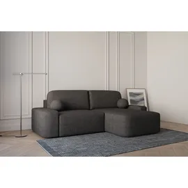 moeblo Ecksofa Lisbon – Ottomane beidseitig montierbar, Ecksofa aus Bouclé, Couch für Wohnzimmer, Schlafsofa Sofagarnitur Sofa Eckcouch L-Form,... - Schwarz