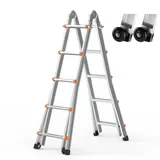 Vevor Teleskopleiter A-Rahmen Stehleiter Klappleiter Ausziehleiter 5,1m 150kg