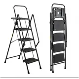 kowdom Trittleiter Klappbare Trittleiter mit Handlauf & Werkzeugablage, 150 kg, Haushalt (Trittleiter, Einzelleiter mit Werkzeugablage), klappbar, platzsparend 150 cm