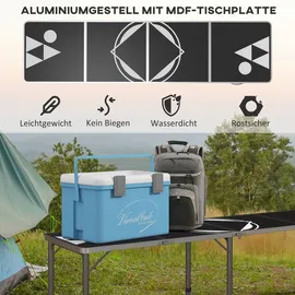 Outsunny Campingtisch Bierpong Schwarz