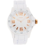 Oozoo Damen-Armbanduhr Analog Silikon C4357 White/Rose Strass