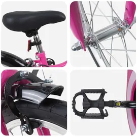 vidaXL Kinderfahrrad 18 Zoll pink/rosa/schwarz