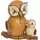 Kuhnert Räucherfigur Eule mit Kind 15 cm mehrfarbig