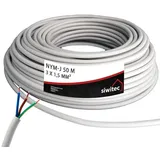siwitec NYM-Kabel, NYM-J 3x1,5 mm2, 50 m Stromkabel, Mantelleitung, Installationskabel, Kabelring,