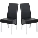 MCW Esszimmerstuhl, Schwarz, Weiß, Leder, 46x99x50 cm, Esszimmer, Stühle, Esszimmerstühle, Vierfußstühle