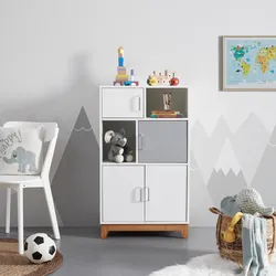Kommode für Kinder Danny Weiß/Grau ca. 60x103x34 cm