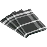 Ross 3er Pack Zwirn Halbleinen Geschirrtücher, Blockkaro, 50x70 cm | schwarz - schwarz