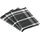 Ross 3er Pack Zwirn Halbleinen Geschirrtücher, Blockkaro, 50x70 cm | schwarz - schwarz