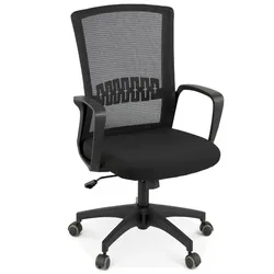Bürostuhl VOODOO Schwarz Textil | Ergonomischer Schreibtischstuhl mit Kippmechanismus | Drehsessel mit Höhenverstellung | Kadima Design