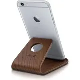 Kalibri Handyhalterung Tisch Stand Dock 3456118 - Smartphone Ständer Walnussholz - Dunkelbraun