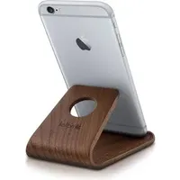 Kalibri Handyhalterung Tisch Stand Dock 3456118 - Smartphone Ständer Walnussholz - Dunkelbraun
