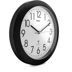 Mebus 52450 Wanduhr Digitale Wanduhr Rund Schwarz