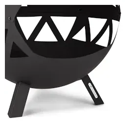 Blumfeldt Colima Feuerschale Ø 66 cm Kugelform mit Holzkohlerost & Ascheschale geometrisch Schwarz