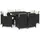 vidaXL Polyrattan Garten-Essgruppe 9-tlg. schwarz inkl. Auflagen 3095505