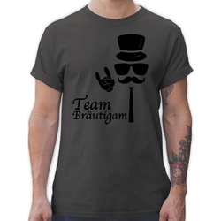 Shirtracer T-Shirt Team Bräutigam Hipster JGA Männer grau L