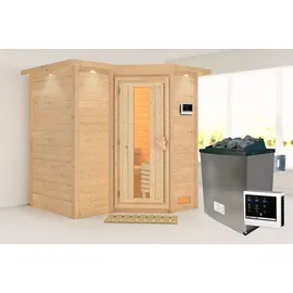 Karibu Sahib inkl. 9 kW Ofen + ext. Steuerung + Dachkranz