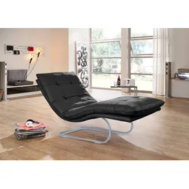 W.Schillig Relaxliege daily dreams Leder 75 x 91 x 170 cm grau mit Kissen